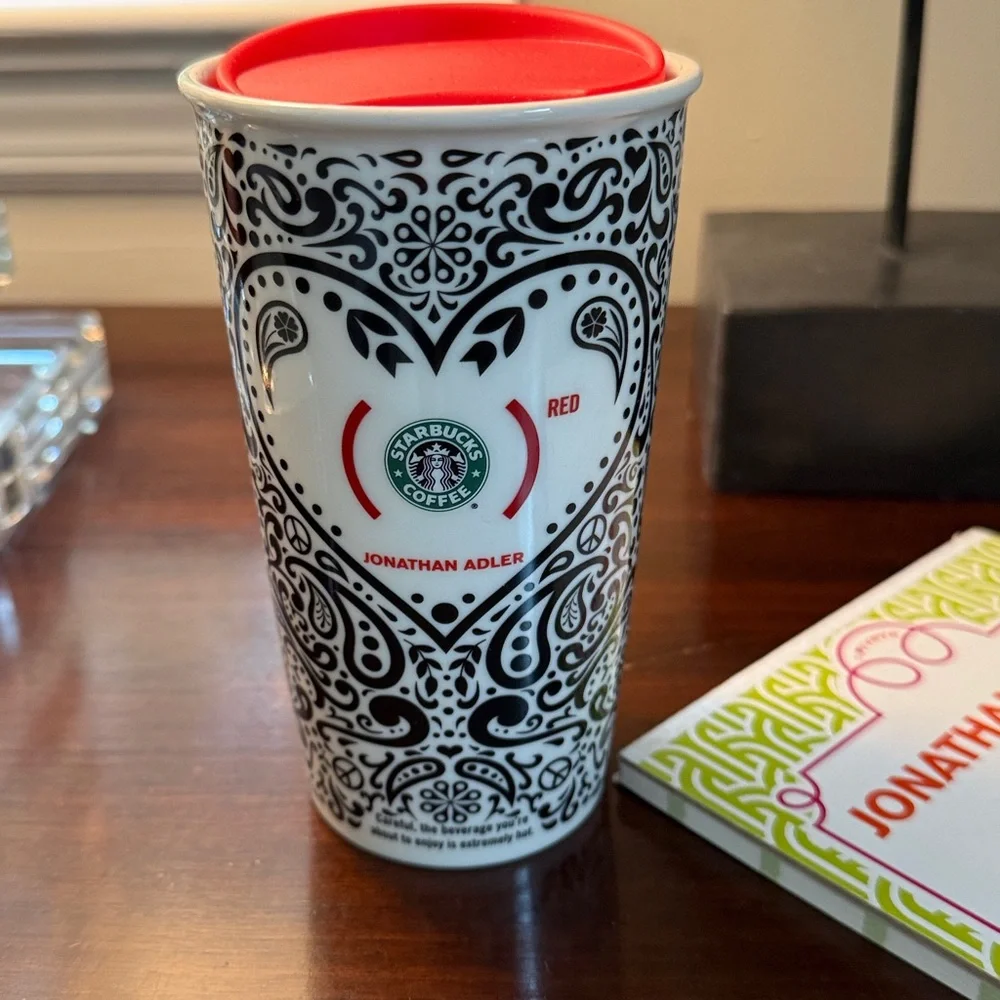 JONATHAN ADLER x STARBUCKS (Red) Travel Mug & List Pad Bundle